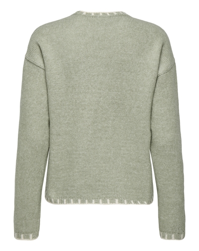 JDY - JDYSilja L/S On Contrast Strik - Seagrass/Sandshell